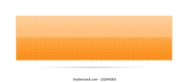 Modern glossy blank orange button with subtle pattern / orange button with pattern