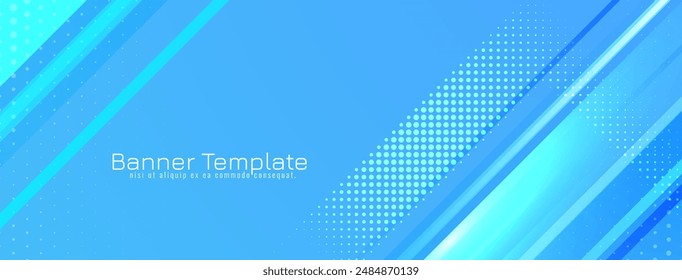 Moderne glänzend blaue Streifenmuster Banner Design Vektorgrafik