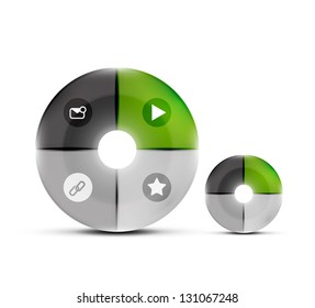 Modern glossy circles design template. Can be used as numbered banners, background template, block schemes, web layout