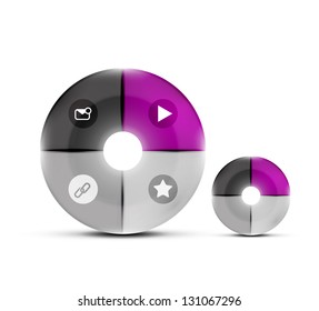 Modern glossy circles design template. Can be used as numbered banners, background template, block schemes, web layout