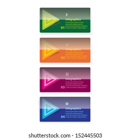 Modern glossy color Design template / can be used for infographics / numbered banners / horizontal cutout lines / graphic or website layout vector
