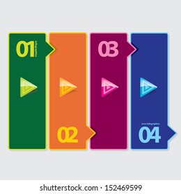 Modern glossy color Design template / can be used for infographics / numbered banners / horizontal cutout lines / graphic or website layout vector