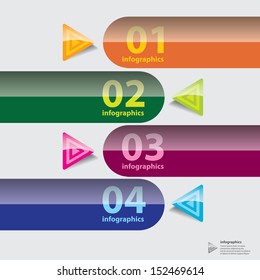 Modern glossy color Design template / can be used for infographics / numbered banners / horizontal cutout lines / graphic or website layout vector