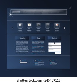Modern glossy dark Website template 