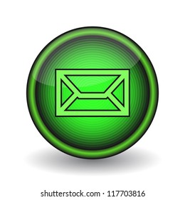 Modern glossy green mail icon