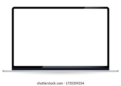 Modern glossy laptop isolated on white vector