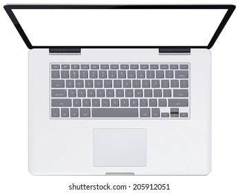 Modern glossy laptop isolated on white background