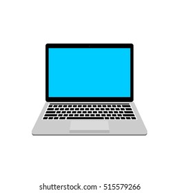 Modern glossy laptop isolated on white background. Vector illustration.