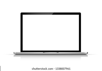 Modern glossy laptop isolated vector