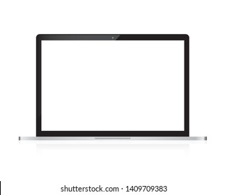 Modern glossy laptop isolated vector