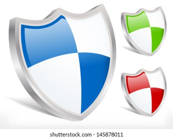 Modern Glossy Shields Vector