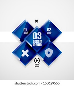 Modern glossy square infographics