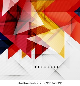 Modern glossy triangles business presentation background layout, web design template, figures for infographics