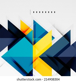 Modern glossy triangles business presentation background layout, web design template, figures for infographics