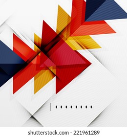 Modern glossy triangles business presentation background layout, web design template, figures for infographics