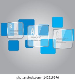 Modern glossy vector step presentation panel