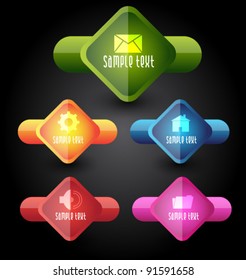 modern glossy web buttons set