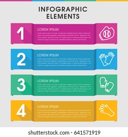 Modern glove infographic template. infographic design with glove icons includes gloves, baseball glove. can be used for presentation, diagram, annual report, web design.