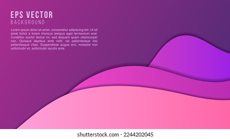 Modern Glow Abstract Wave Papercut Violet Background. Geometric Dynamic Gradient Purple Wave Shapes Design. Can Be Used As Banner, Motion, Frame Or Website Template