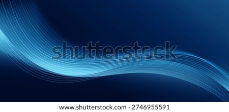 Modern Glow Blue Curve Lines on Dark Background