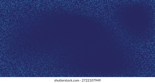 Moderna textura pontilhada azul brilhante. Papel de parede curvo abstrato da grade de pontos. Círculo padrão de meio-tom background.blue dot vetor