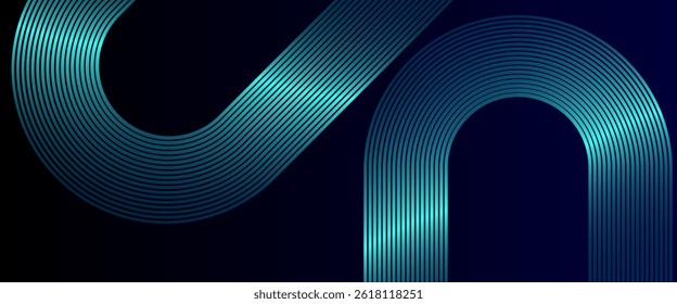 Modern glowing dynamic shapes composition design background vector illustration eps10. Abstract dark blue gradient background. Futuristic technology consept.