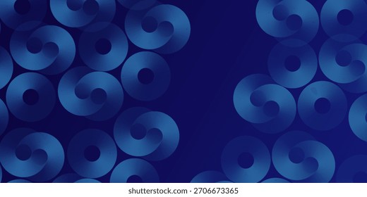 Líneas geométricas brillantes modernas sobre fondo oscuro. Elegante azul brillante líneas redondeadas patrón arte diseño moderno Vector moderno simple