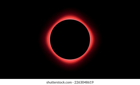 Modern glowing large red circles in dark background with black circle of negative space for logo placement. Abstract flat vector illustration for design for displaying logo mark.
