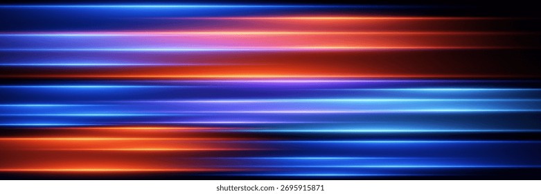 Líneas de neón brillantes modernas de movimiento y luz.