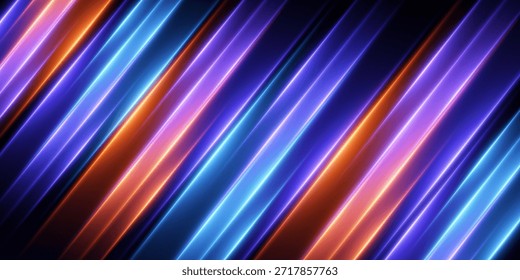 Líneas de neón brillantes modernas de movimiento y luz.