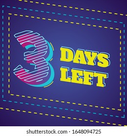 Modern and Glowing Number for Counting down days left event and social media post 