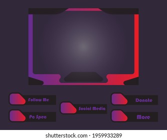 modern glowing stream overlay template
