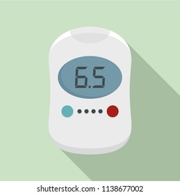 Modern glucose meter icon. Flat illustration of modern glucose meter vector icon for web design