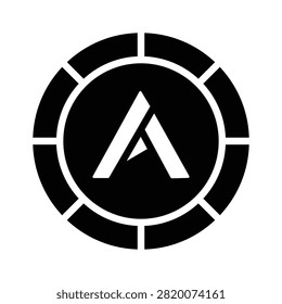 Modern glyph icon of ardor blockchain cryptocurrency platform concept.