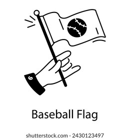 Modern glyph icon of baseball flag 