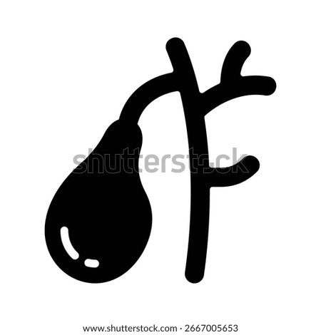 A modern glyph icon of bile duct system