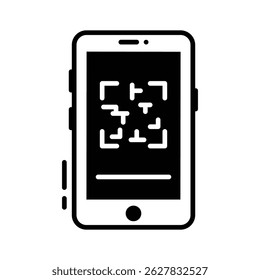 A modern glyph icon of mobile scan feature