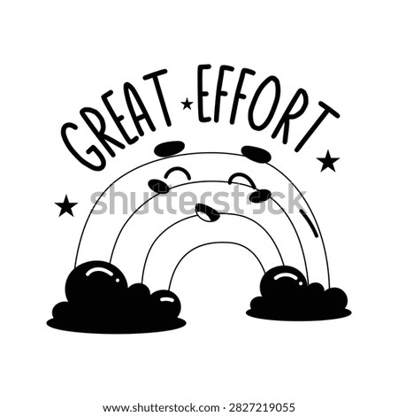 A modern glyph sticker appreciating dedication, effort, determination,