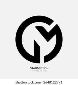Modern GM CM monogram logo in circular shape, perfect for branding, identity, and digital design.