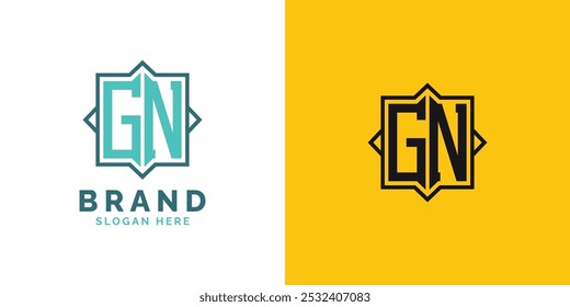 Moderno GN Monograma Design de logotipo. Letra inicial GN Logo, marca versátil adequada para qualquer marca