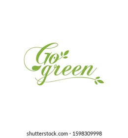 Modern Go Green Environment Label Logo Illustration In Isolated White Background