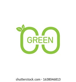  Modern Go Green Environment Label Logo Illustration In Isolated White Background 