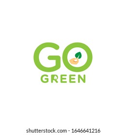 Modern Go Green Environment Label Logo Illustration In Isolated White Background