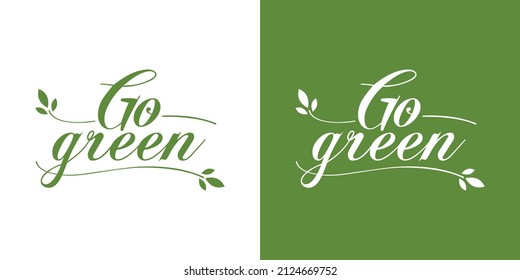 Illustration des Modern Go Green Environment Labels.