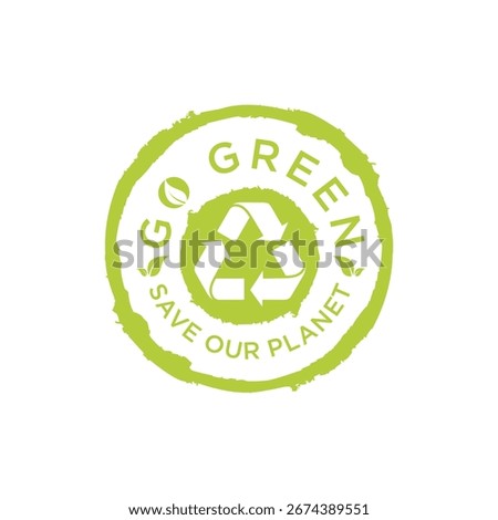 Modern Go Green Environment Label Logo Illustration In White Background