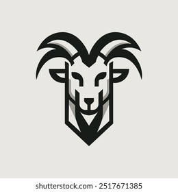 a modern goat head logo