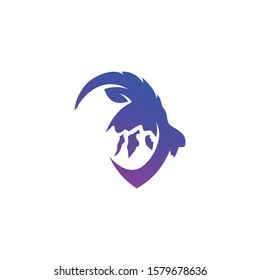 modern goat logo vector,Mountain logo, head vector - Vector