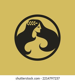 Modern Goddess And Grain Editable Vector