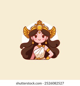 Modern goddess mascot design vector, beauty goddess mascot vector illustration