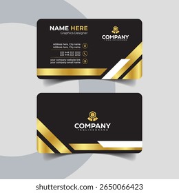 Modern Gold Accent Business Card Design with Elegant Black Theme